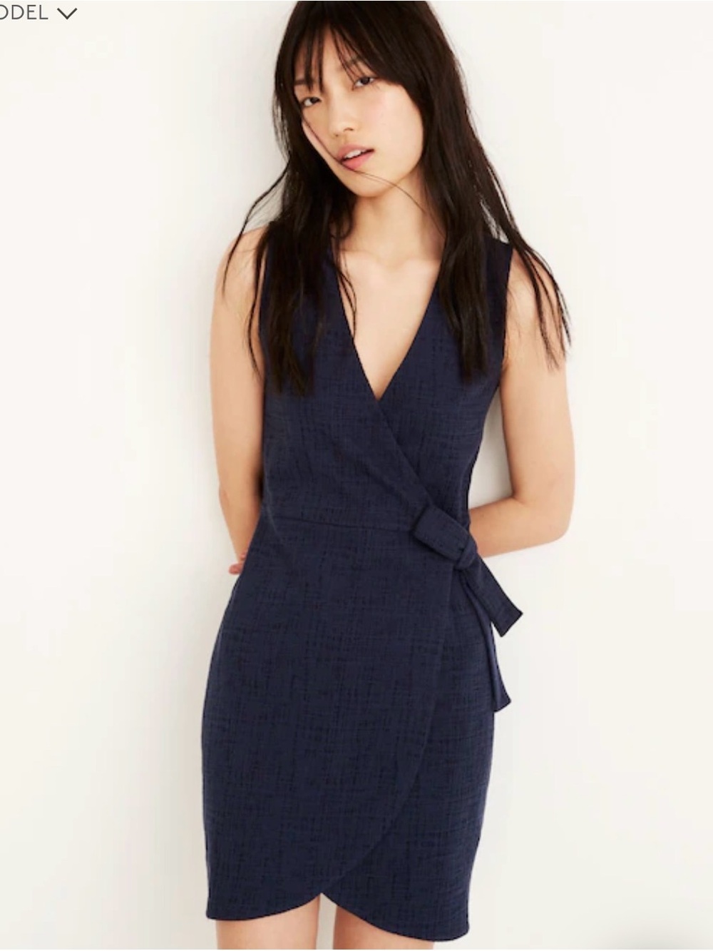 Madewell crosshatch side tie dress size S